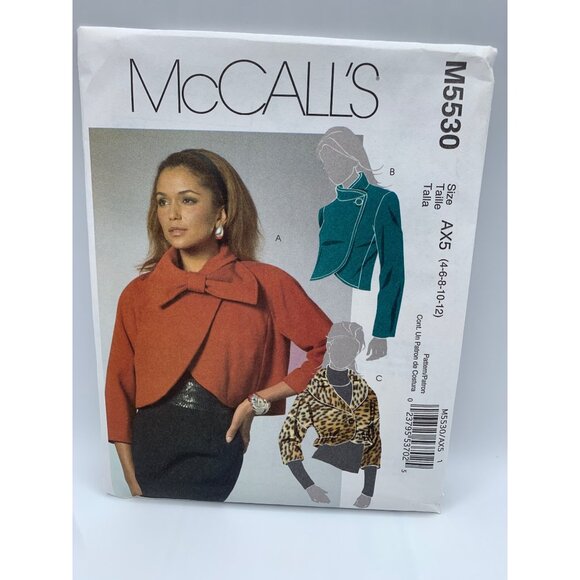 McCall's Misses Jacket Sewing Pattern sz 4-12 M5530 - uncut - Picture 1 of 2